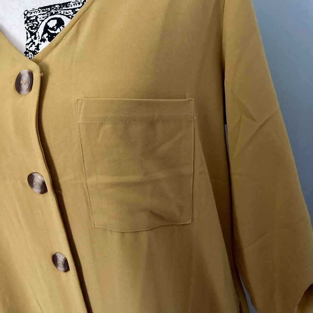 Mustard button up dress/duster - Picture 3 of 7